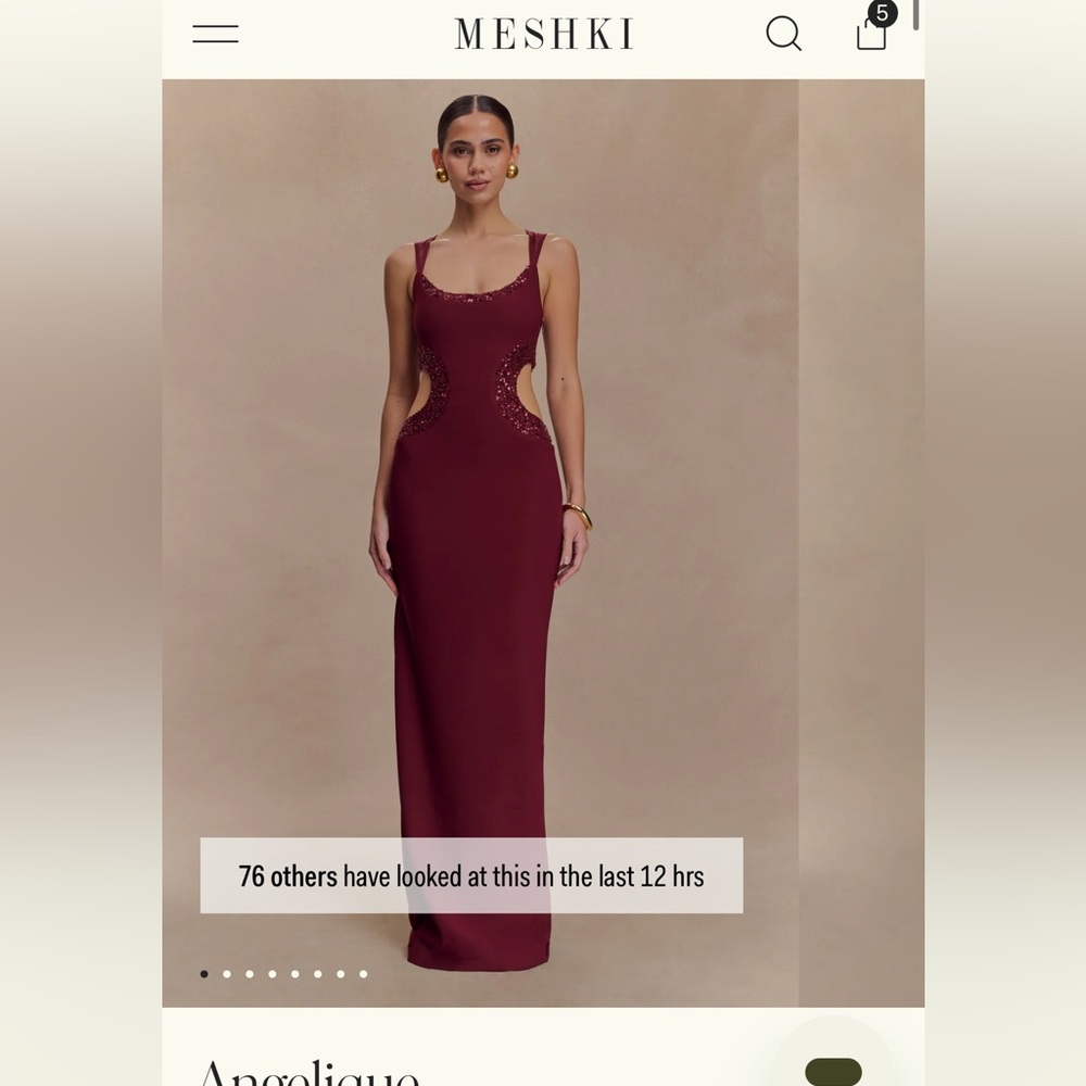 Meshki Wine Cut-Out Maxi Dress
